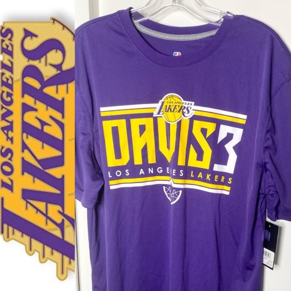 NBA Other - Nwt NBA Los Angeles Lakers Davis 3 Purple Tshirt L